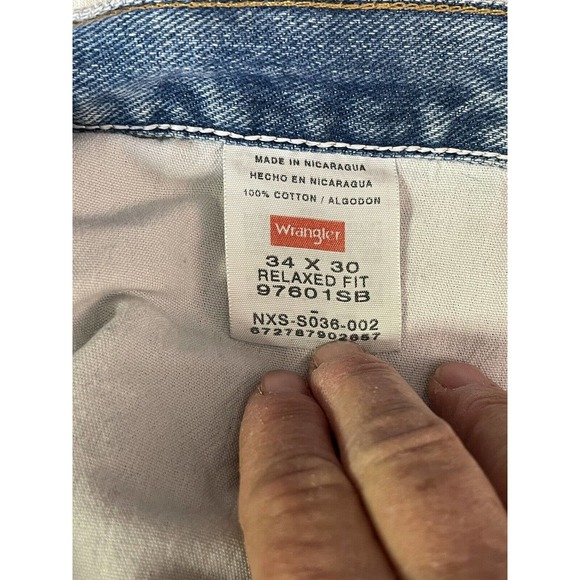Men’s Wrangler Relaxed Fit Straight Denim Jeans 97601SB Blue Comfort W34 x L30 - Picture 6 of 9